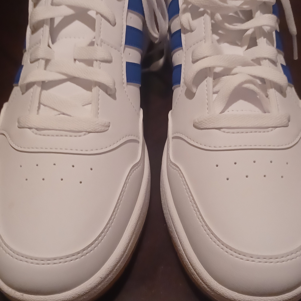 Adidas Classic White and Blue Trainers